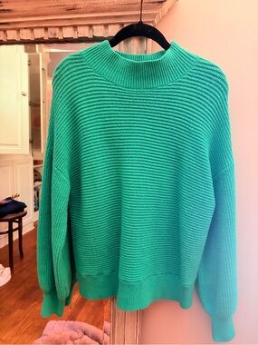 Teal 90s Ribbed Knit Sweater